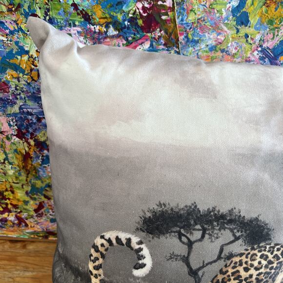 Wild Cheetah Scatter Cushion-Serengeti Floral Cover-Rare South African Textiles - Picture 5 of 8
